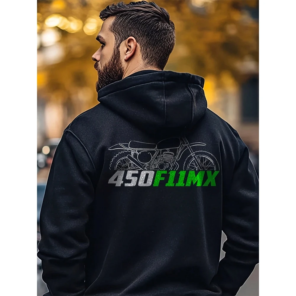 

Kawasaki 450 1MX 1973 Inspired Mens Hoodie - Motorcycle Winter Loose Sweatshirt For Riders Tracksuit Unisex Clothing