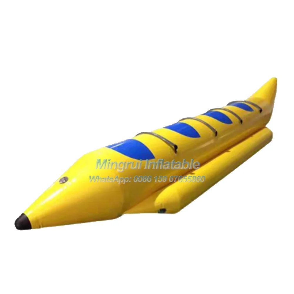 Inflatable 3/4/5/6/7/8 seatyellow and blue Flying Fish Towable Tube  Aquatic Banana Boat water for Beach Water Park Game