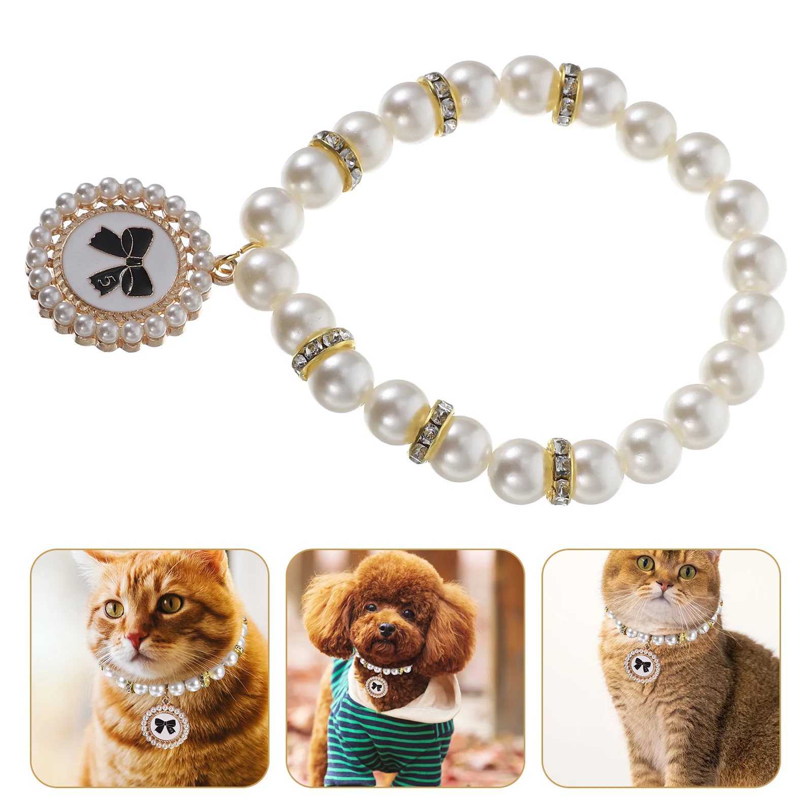 

Elegant Pet For Dogs Cats Necklace Japanese Style Puppy Accessories Small Dog Chain Collar Bone Pendant Practical Large Dogs