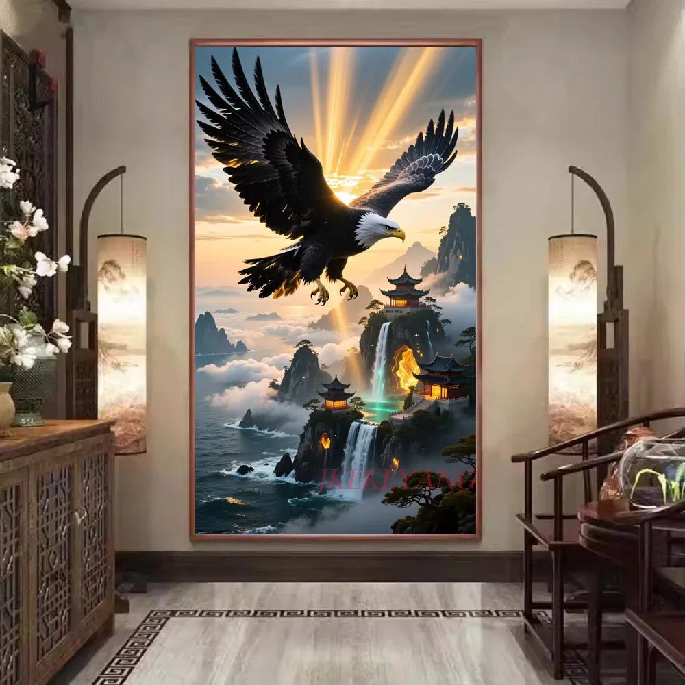 

Набор для вышивания алмазной мозаикой «Орел и дворец», новая коллекция, декор для дома