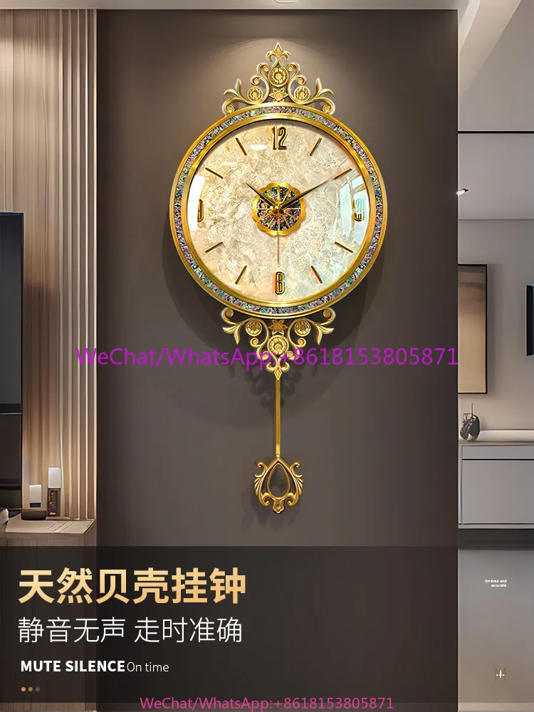 American light luxury shell watch wall-mounted living room high-end atmospheric decoration household quartz