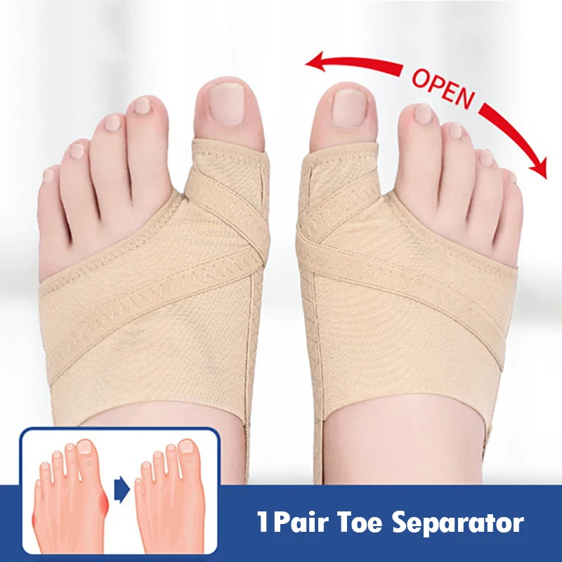 

1Pair Big Toe Separator Bunion Corrector Hallux Valgus Correction Device Bone Thumb Orthopedic Forefoot Pad Foot Straightener