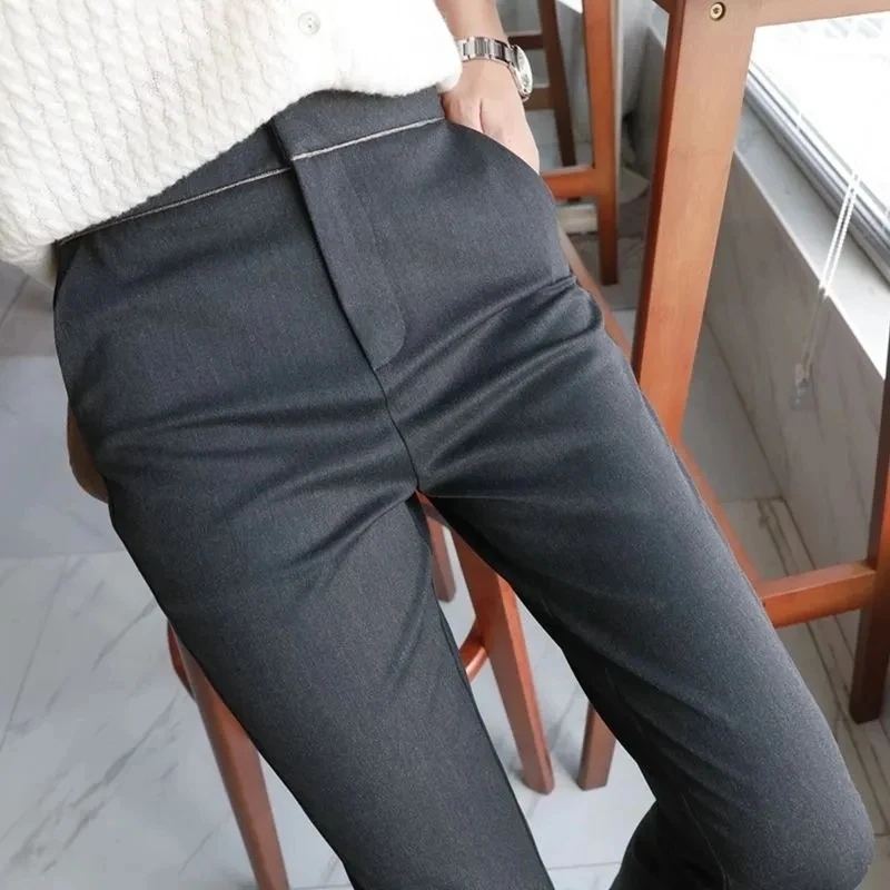 Slim Skinny High Waist Elastic Pencil Pants Overiszed Women Ankle-length Trousers Casual Spring 2024 Office Formal Pantalon