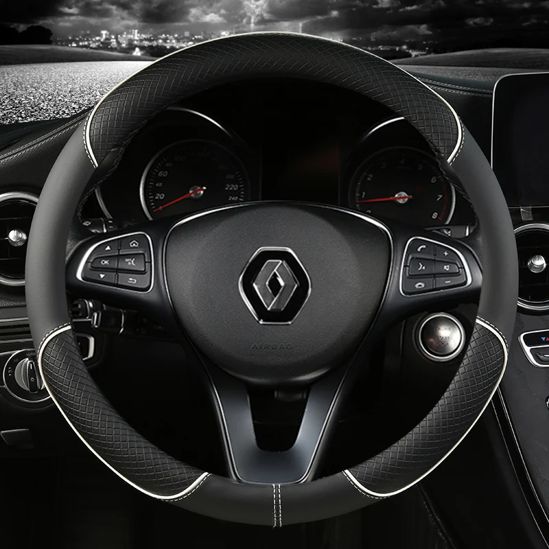 PU Leather Car Steering Wheel Cover For Renault Scenic Clio Laguna 2 3 4 5 Kangoo Fluence Megane Trafic Talisman Twingo Kaptur