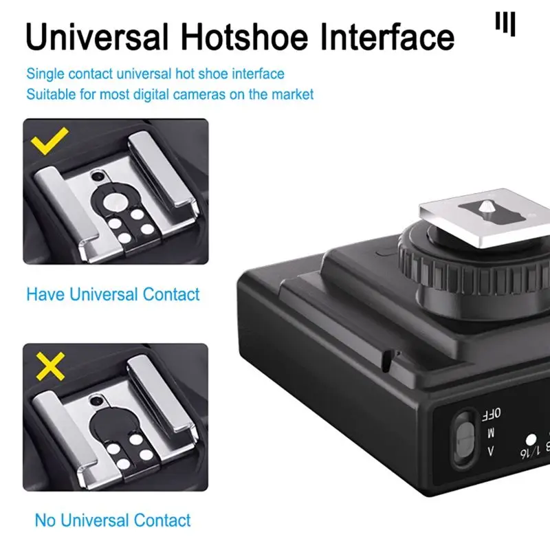 Universal For Sony/Canon/Nikon/Panasonic Compatible Hot Shoe Camera Flash GN10 5600K External Mini Photography Light Black