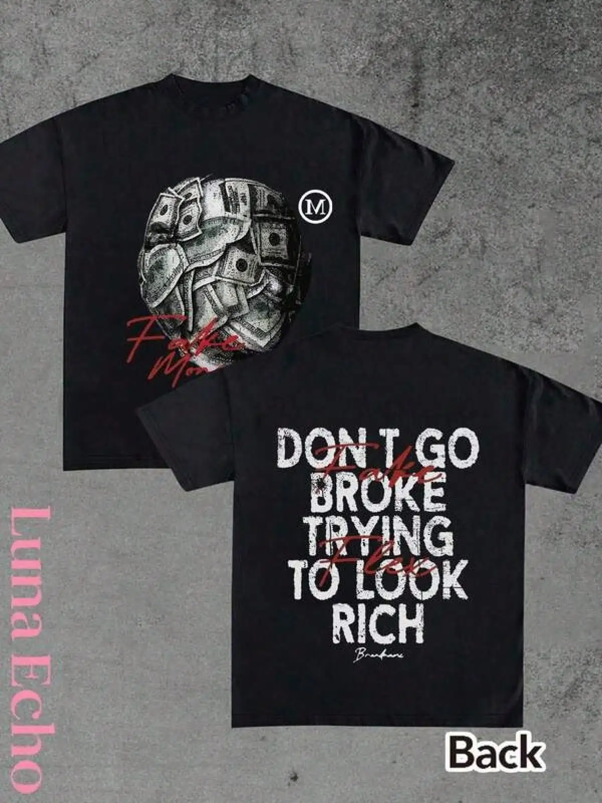 T Shirt Print ,Graphic-Cotton Tees Size Plus,Double-Sided Printing / Double-Sided Print Pattern Y2K Boyfriend-Style T-Shirt