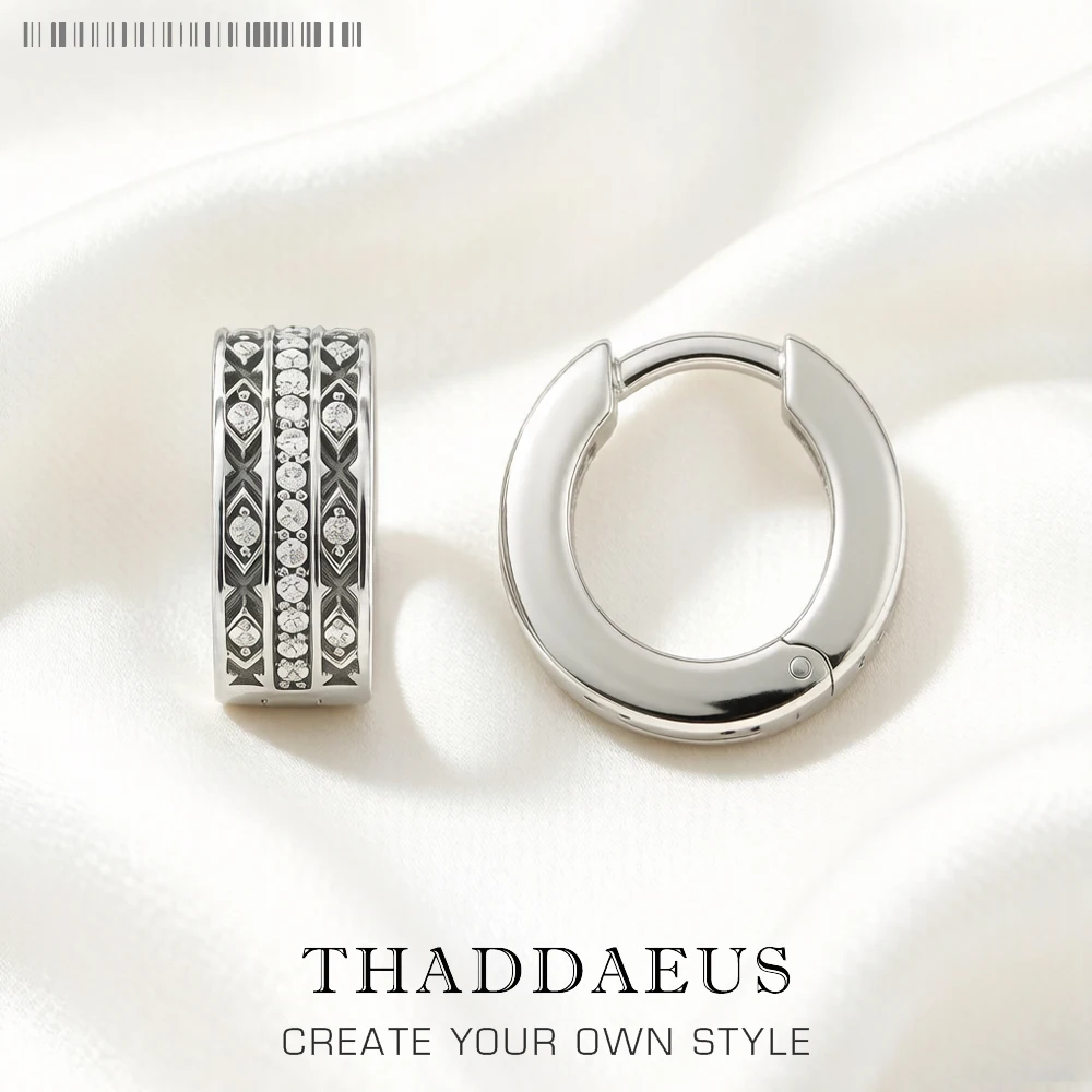 Kreolischer Creolen-Ohrring, asiatische Verzierung, Europa, Sommer, feiner Schmuck für Damen und Herren, ethnisches Geschenk aus echtem 925er-Sterlingsilber