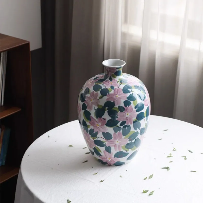 ceramic vase, new Chinese desktop ornament, beautiful living room flower arrangement, advanced artistic style