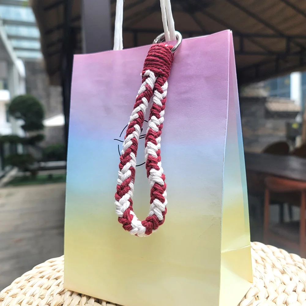 8-Strand Braided Wristband Macrame DIY Kit 2Pcs Polyester Handmade Bracelet Matching Accessory Couple Sister Phone Strap