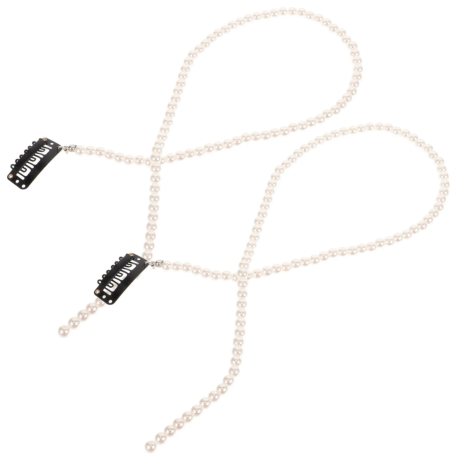 

2 pcs Pearl Hair Accessories Chain Safe Fashionable Braids Decorations Girls Jewelry Charm Tempting Everyday Wear