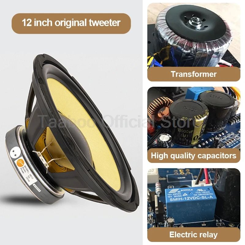 100/120W Active Speaker 10/12 Inch Subwoofer 5ohm Sound Box HiFi Wooden Audio 36mm Thick Front Board For DJs Home Theater Studio
