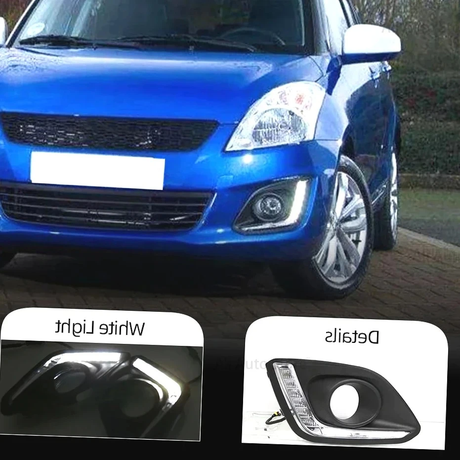 

CSCSNL Car Daytime Running Light DRL FogLamps Accessories For Suzuki Swift 2014 2015 2016 Fog Light Cover White Daylight