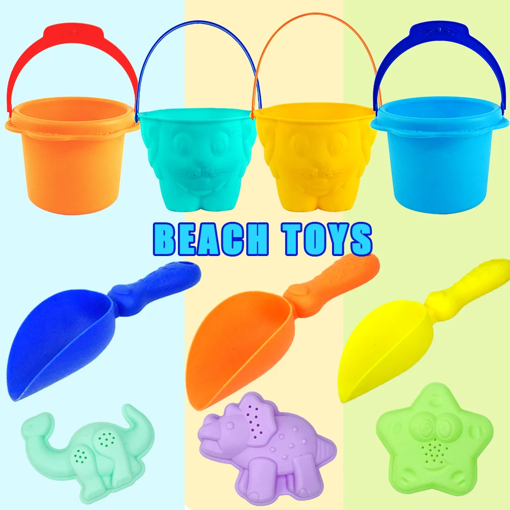 Beach Dinosaur Mold Soft Rubber Shovel Mini Snow Toy Sandbox Set Building Snow Beach Game Water Play Tools Outdoor Toy Kid Gift