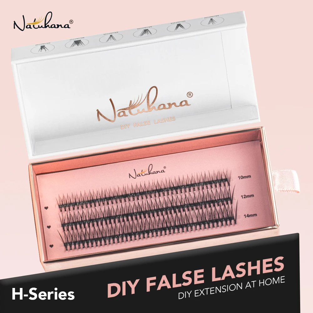 

NATUHANA Cluster Lashes DIY Eyeslash Extension Lash Cluster Natural Fluffy Thick Volume Individual False Eyelashes Clusters