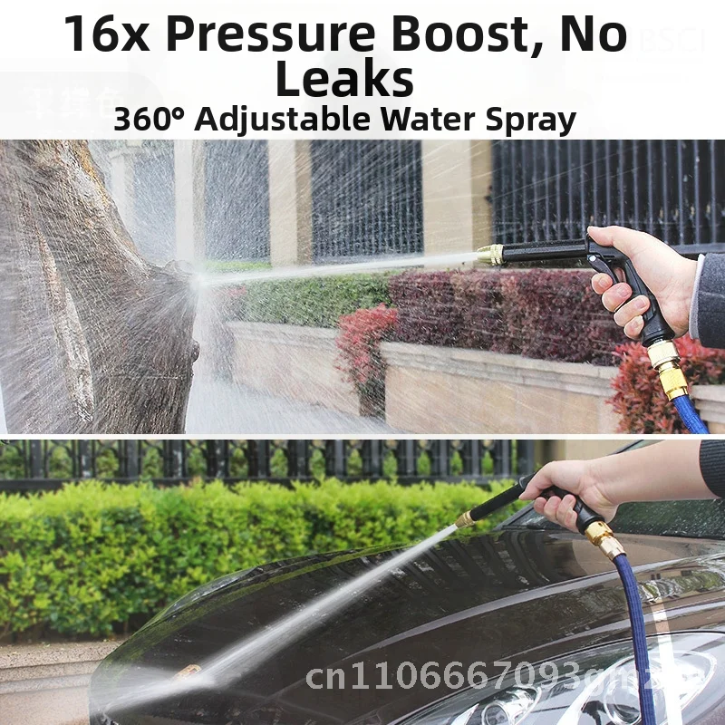 

Телескопический садовый шланг высокого давления с распылителем пены для мойки и полива автомобилей — регулируемый поливочный пистолет для дома и фермы