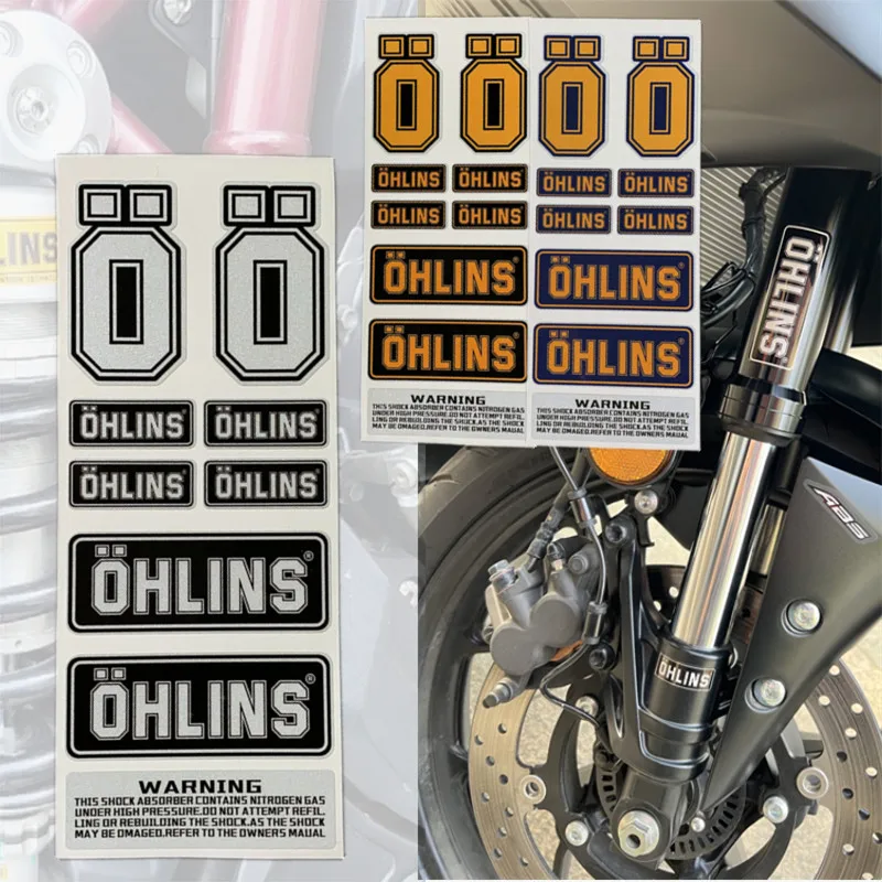 OHLINS Reflective Sticker Racing Suspension shock Modification Decoration Decal Waterproof For kawasaki Motorcycle Accessories