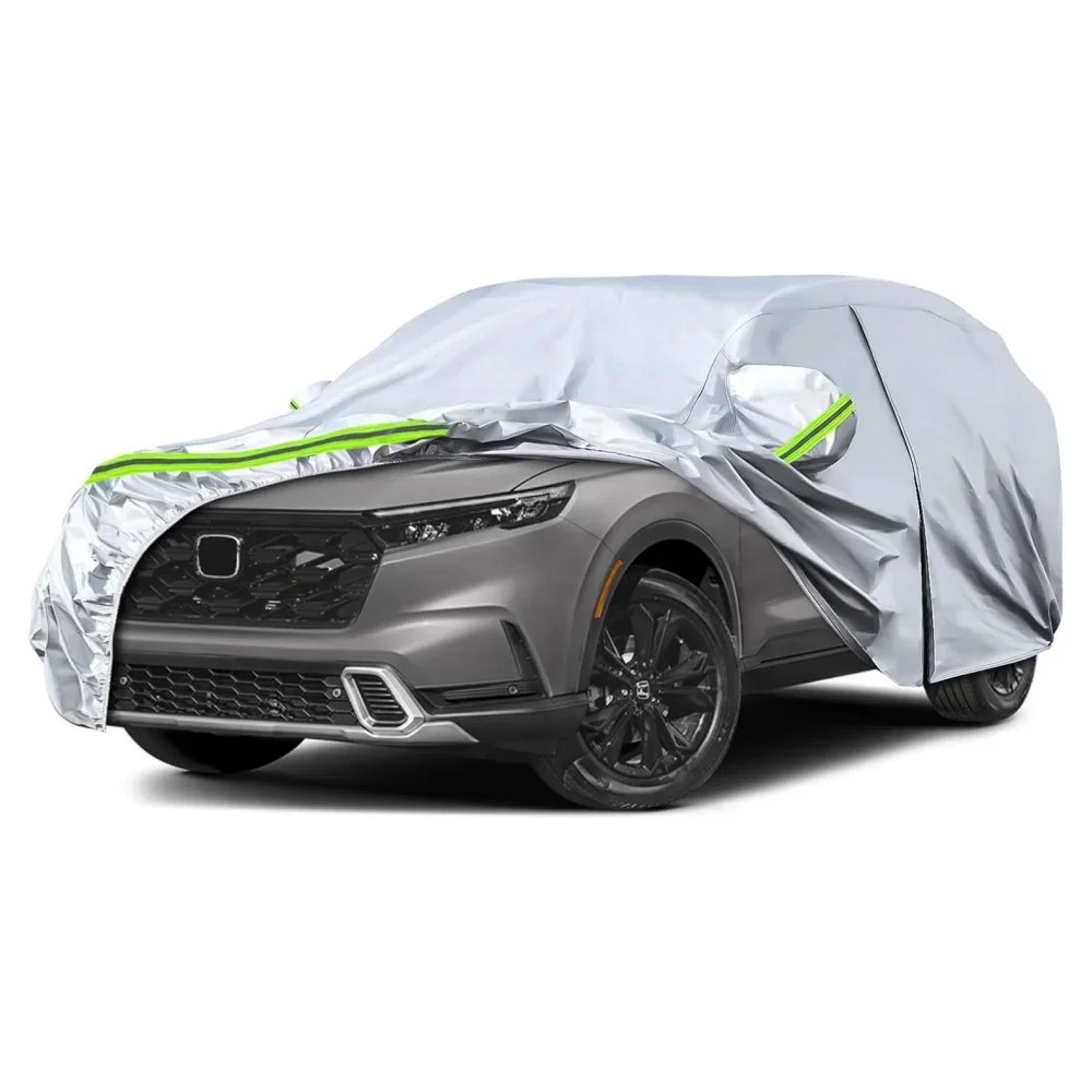 

Car Covers For Honda CR-V 2002~2025 All Weather Custom-fit With Zipper Door Windproof Bands For Snow Rain Dust Hail Protection