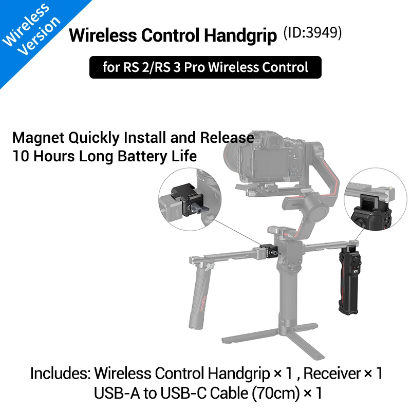 Smallrigワイヤレスコントロールスリングハンドグリップ、dji rs 2