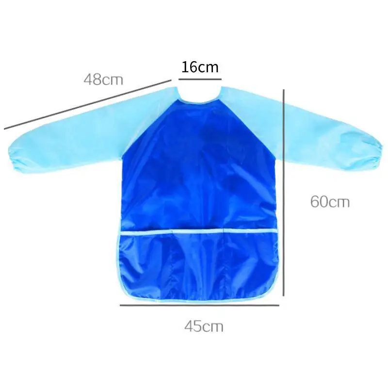 Children\'s Painting Waterproof Apron Kids Drawing Smock Long Sleeve Reverse Dressing Baby Eating Bib