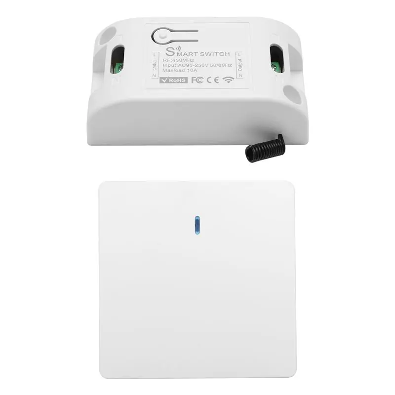 [NEWA64Z!】 Wireless Smart Light Switch RF 433Mhz Lighting Control Intelligent Switch AC 90-250V 10A Module( 1 W And 1 C)