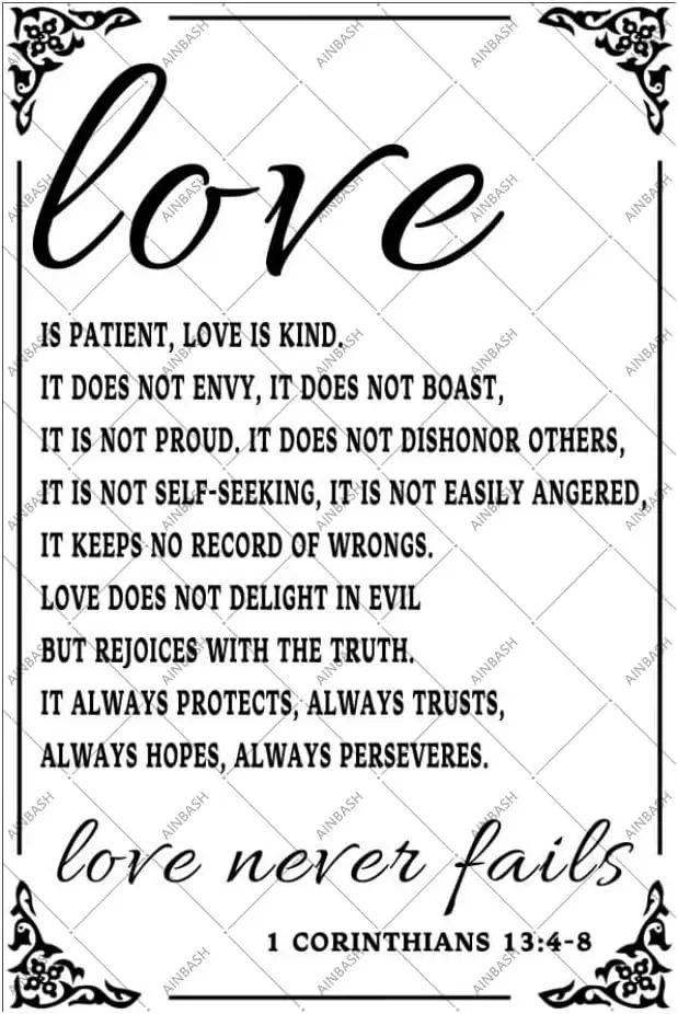 Love is Patient Love is Kind Tin Sign Room Wall Art Famous Quote Tin Poster Minimalist Decor Signs Bedroom Decor Metal Tin Sign