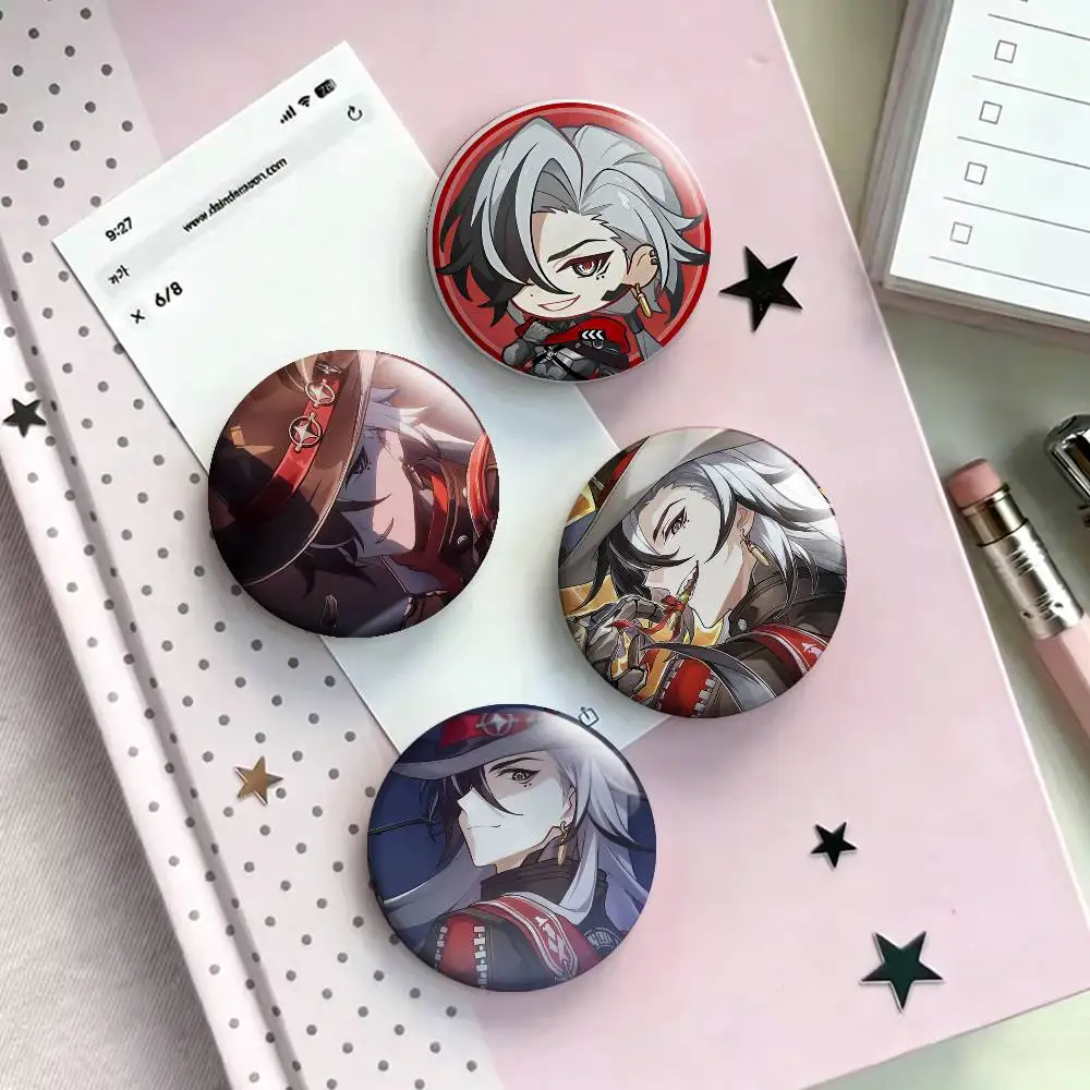 

H-HonkaiStar R-Rail B-Boothill Laser Badge Creative Pins Brooch for Bag Clothes Hat Decor Gifts Fans Collect