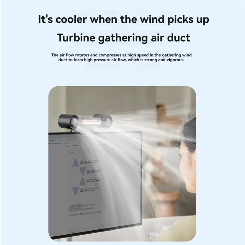 Portable Air Conditioner Charging Fan With LED Light, Luminous Mute Fan, Four-Speed Hanging Screen Small Fan-A77G