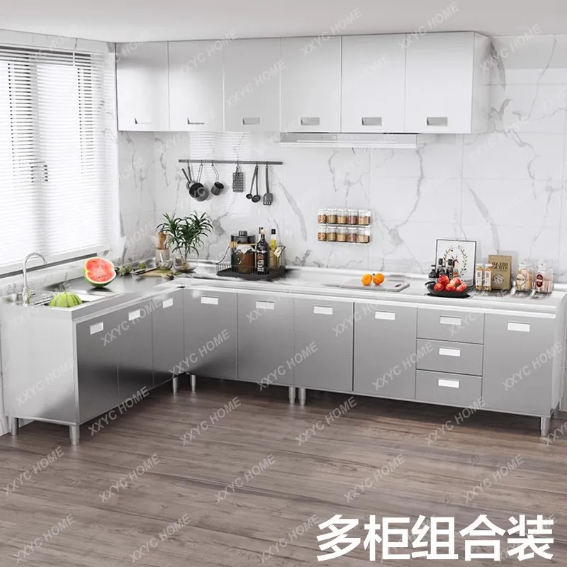 304 stainless steel integrated stove kitchen cabinet integrated rural household kitchen storage locker XI