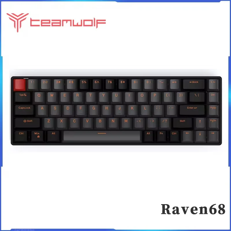 Teamwolf Raven68 wired magnetic switch mechanical keyboard 8k quick trigger RGB backlit e-sports PC game custom keyboard Gift