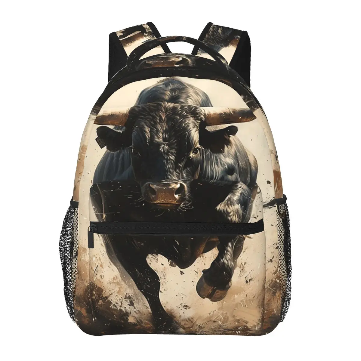

Bull Are Running On The Field Student Backpack School Bag Hiking Travel Daypack for Men Women Fashion Bookbag Shoulder Bags