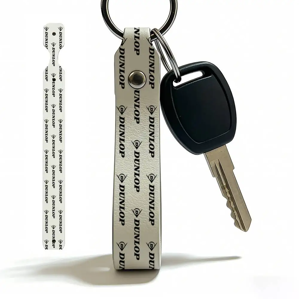 For Dunlop High Quality PU Leather Moto Keychain Vintage Style Key Pendant For Scooter Motocross