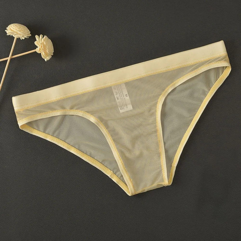 1 PC สบายๆผู้ชาย Low RISE ชุดชั้นในกางเกง Breathable น้ําหนักเบาตาข่ายกางเกงเซ็กซี่ชุดชั้นในโปร่งใส