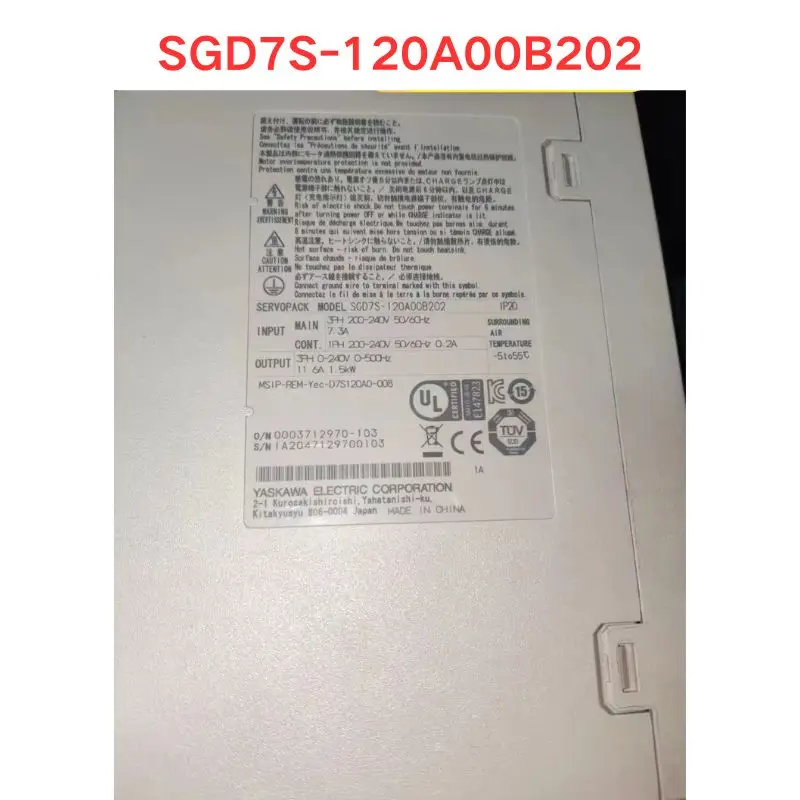Used OEM disassembled parts SGD7S-120A00B202 Servo driver Functional test OK