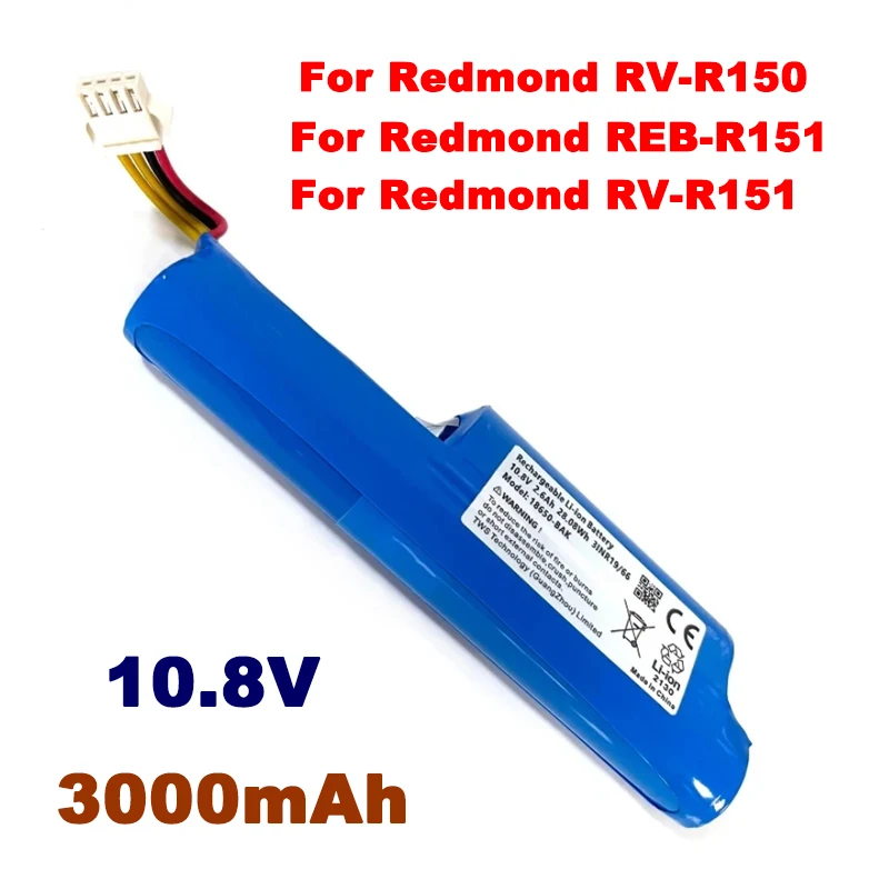 

10.8V 4000mAh Rechargeable Lithium Battery for Redmond Reb-R150 RV-R150 RV-R151 Vacuum Cleaner