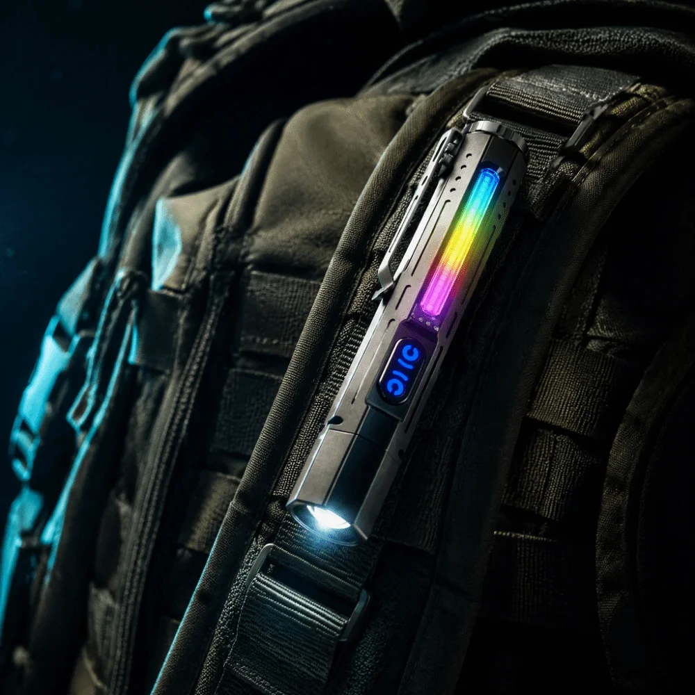 Magnetic Base LED Inspection Light Waterproof Portable Rechargeable Flashlight Dual Light Beads Clip-on Work Torch