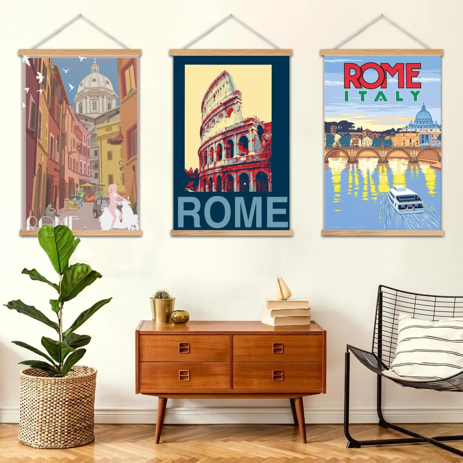 rome scenery Framed Wall Painting Canvas Art Poster and Wall Art,  Modern Family Bedroom Decor,Decorative painting