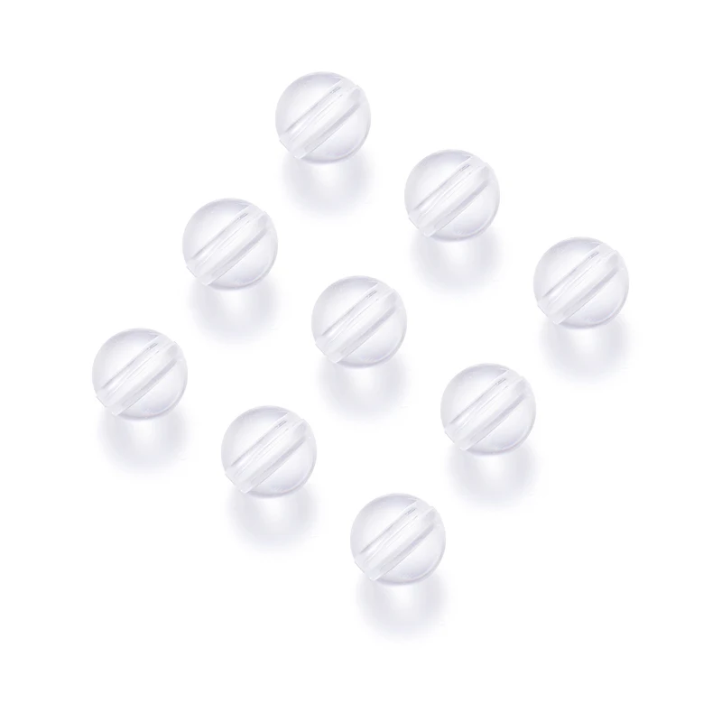 30-100pcs/lot Acrylic Round Beads Transparent White Loose Spacer Beads For DIY Bracelet Necklace Jewelry Making Accessories