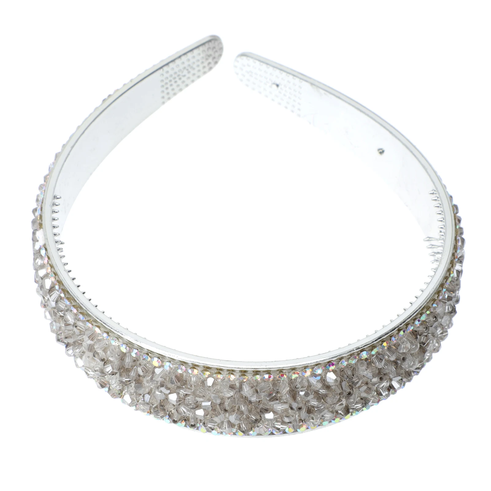 

Rhinestone Headband Hair Accessories Women Elegant Grey Beaded Headpiece Stylish Comfortable Simple Hair Decor Hoop