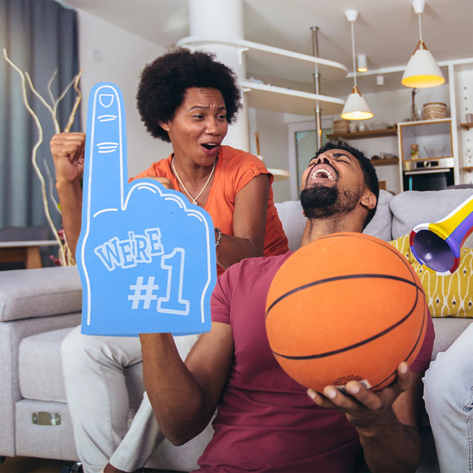 

6Pcs Foam Fingers Bulk Bright Color Lightweight Cheerleading Props for Sports Events Party Favors Fun Celebration Accessories