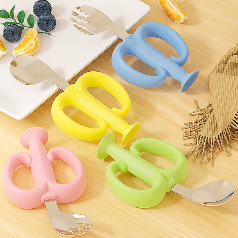 

Набор для прикорма младенцев: силиконовые вилка и ложка в форме банана, пищевой силикон, для обучения самостоятельному приему пищи