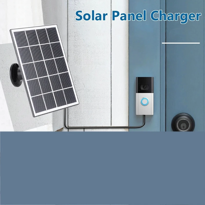 20W Solar Panel Charger Forring Video Doorbell 360° Adjustable Mount Fordoorbell 4/3/3 Plus/2 A