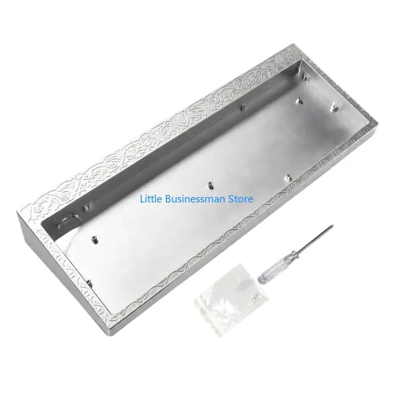 Compact Keyboard Enclosure with Metal Housing, Raised Border Detail and Mounting Posts for EV63 GH60 Mechanical Keyboard Builds