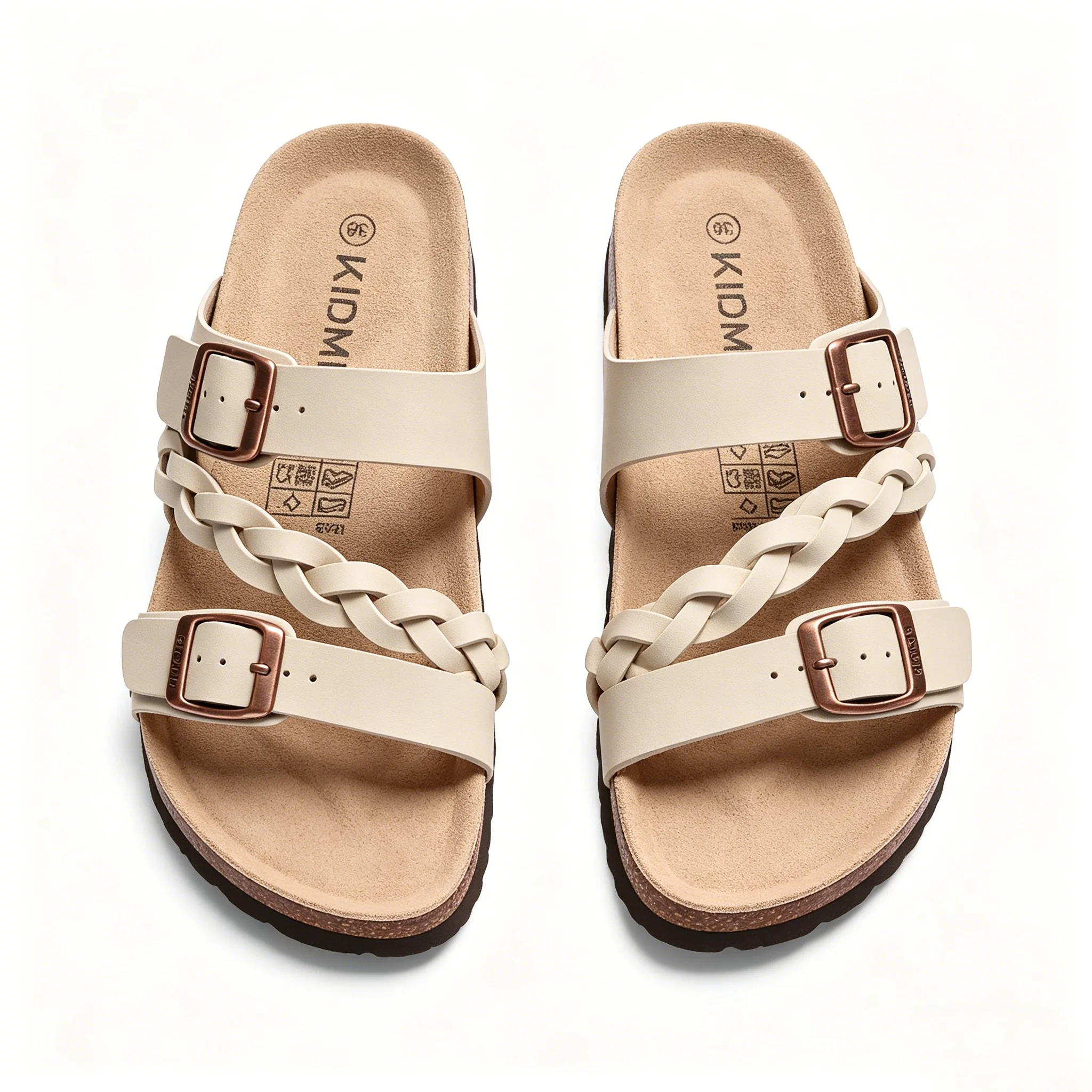 Sandalias De Corcho De Verano Para Mujer Evshine, Sandalias De Cuero Con Hebilla Y Soporte Para El Arco Del Pie, Cómodas Y Fáciles De Poner._voghion.com