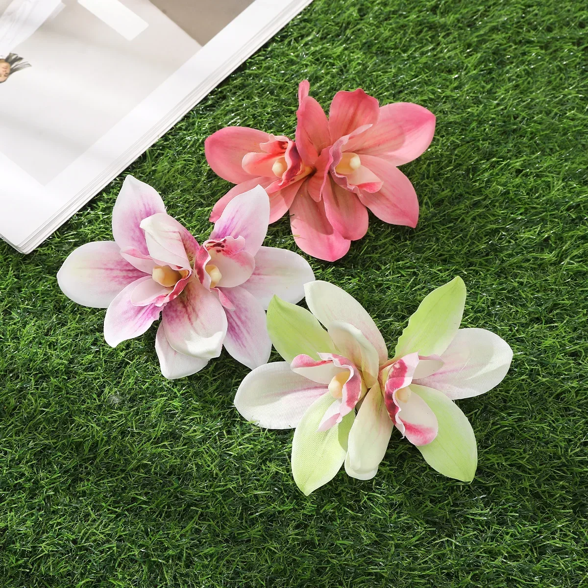 New Bohemian Orchid Flowers Hair Clips Small Hairpin Bridal Barrette Beach Wedding Flower Women Holiday Hair Accessories view 3