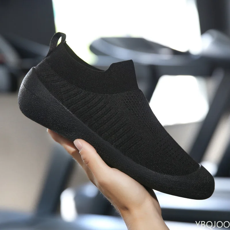 Men Shoes Sneakers Breathable Mesh Men Casual Shoes Plus Size Lightweight Sneakers Sock Shoes Slip On Flats Soft Walking Shoes