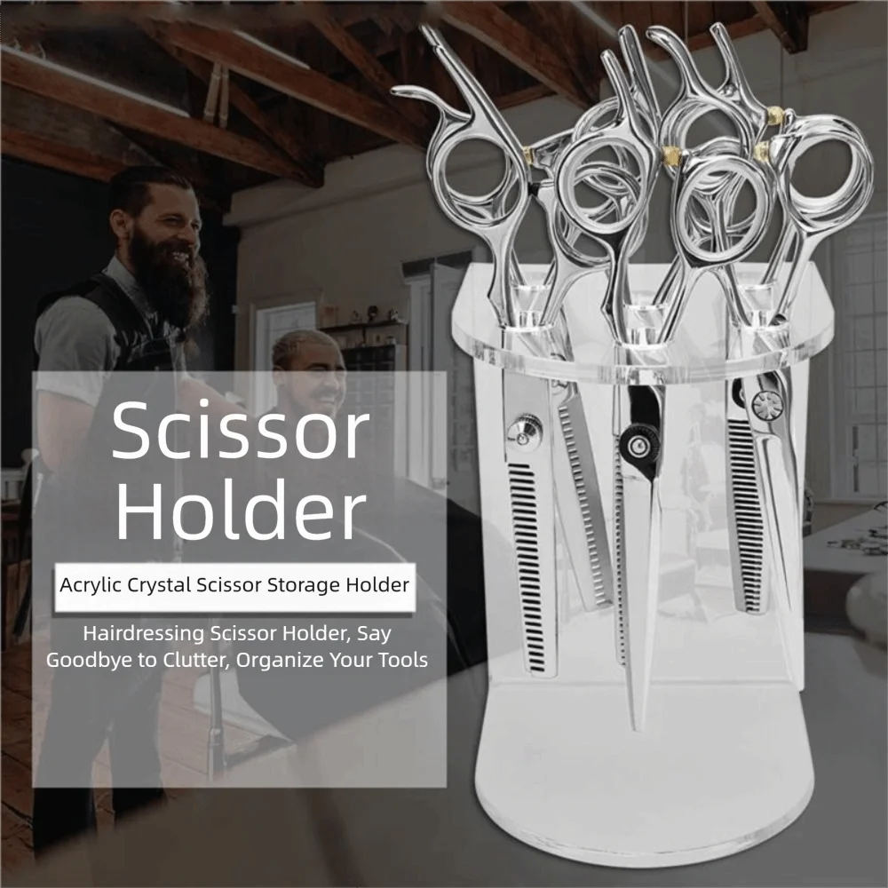 Acrylic Scissors Display Holder 5/615 Grids Durable Construction Makeup Brush Organizer Clear Display Transparent