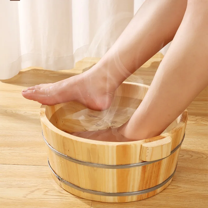 Wood Footbath Basin Foot Soaking Bath Basin Foot Bucket Footbathing Home Supplie Sooth Surface Foot Soaking Tub