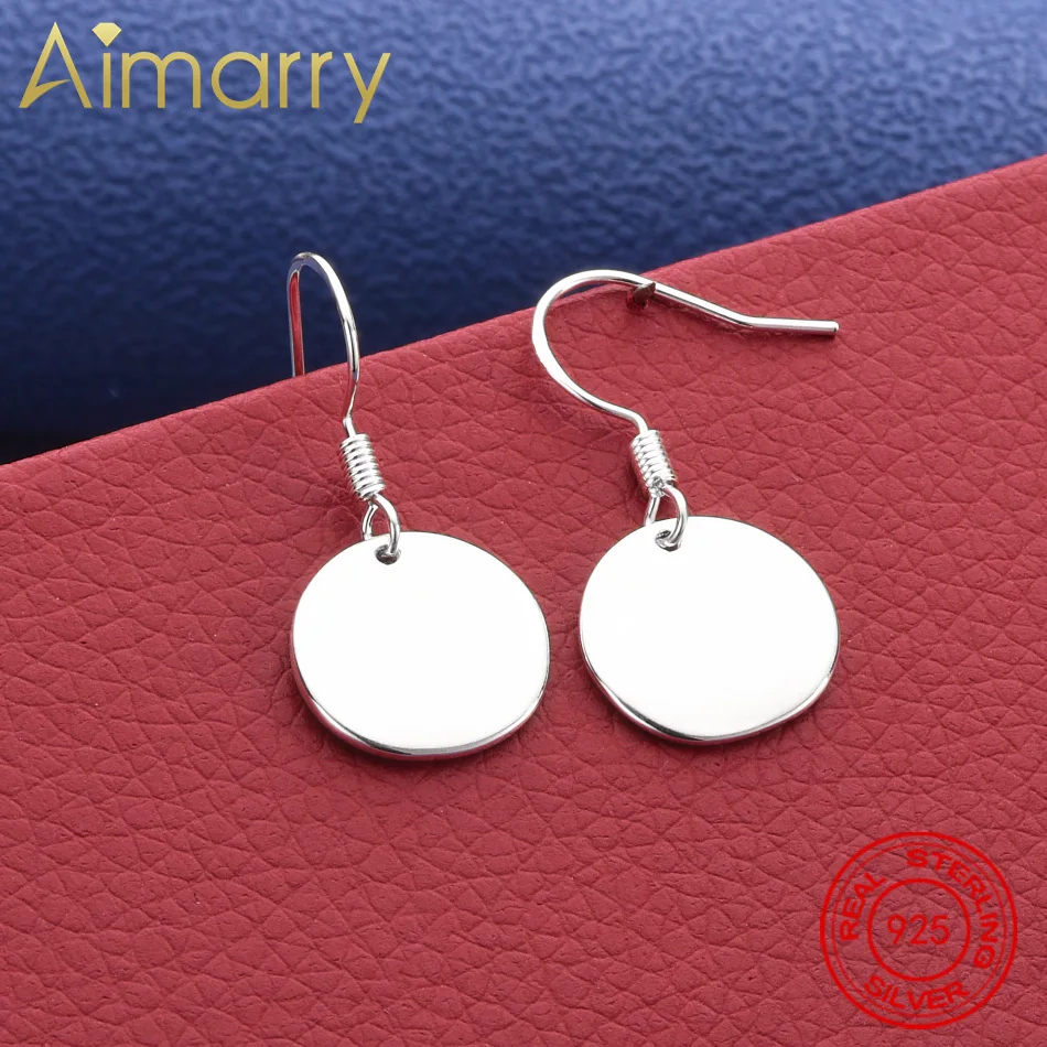

Hot 925 Sterling Silver Round Earrings Drop Earrings For Women Charm Trend Birthday Gifts Fashion Party Fine Jewelry
