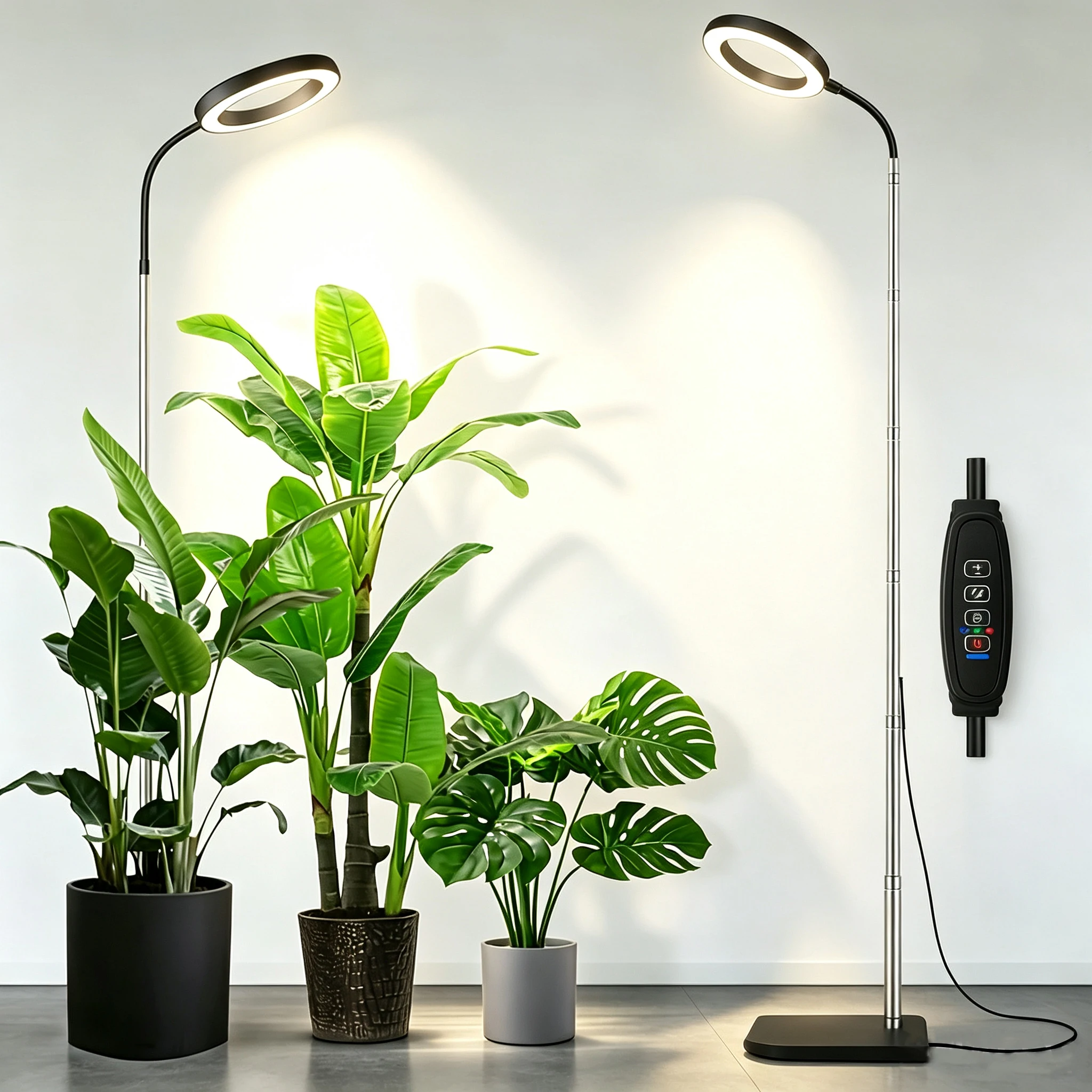 LED Indoor Plant Grow Light Full Spectrum 108 LEDs with 3/6/9 Hour Timer 65 Inch Adjustable Height 360 Degree Gooseneck Light Floor Growing Lamp for Various Indoor Plants Homes Offices