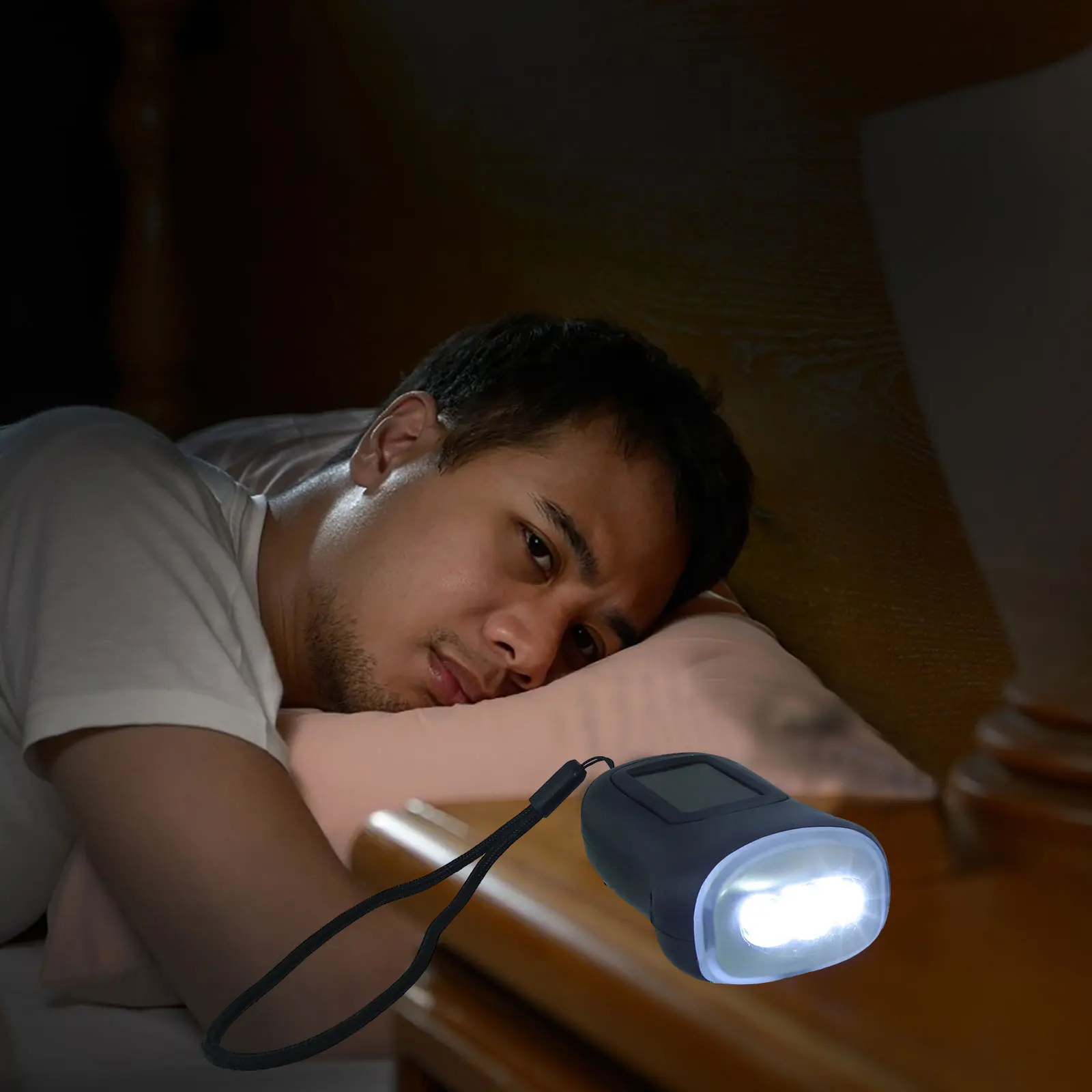 

Hand Crank Solar Flashlight 1 Minute Crank for 5-10 Min Light Sturdy ABS Build Bright LED for Camping Hiking Outdoor Emergency